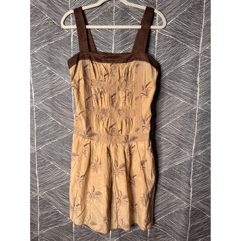 Max Studio Tan and Brown Sleeveless Sundress